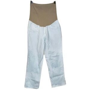 Oh Baby Maternity Jeans Size Medium 8 Secret‎ Fit Belly Cropped White